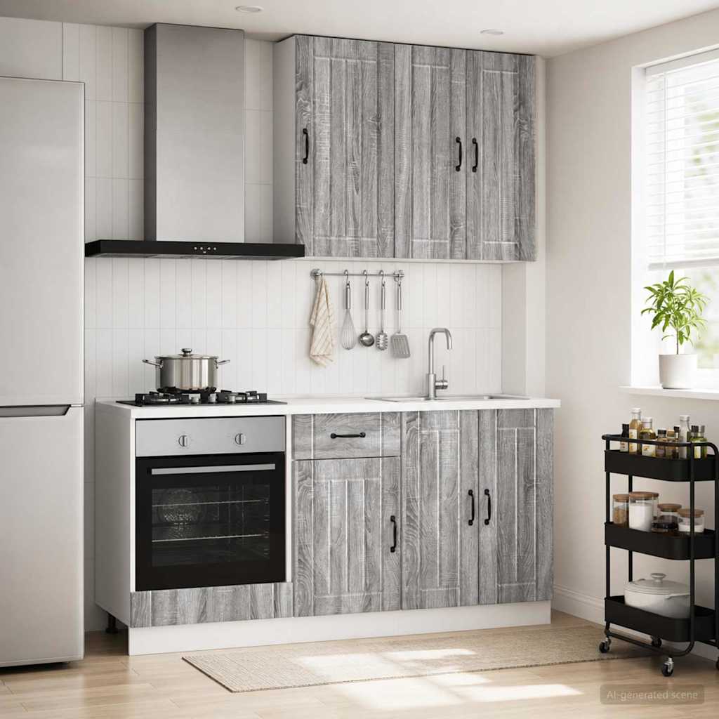 Unité de cuisine LUCCA 5 pc Sonoma gris Bois d'ingénierie