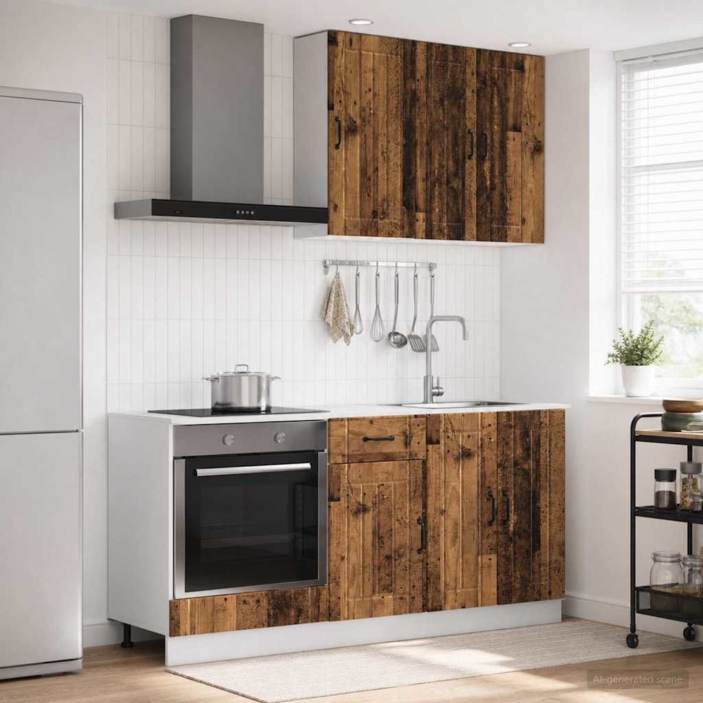 Unité de cuisine LUCCA 5 pc Bois ancien Bois d'ingénierie - XIOS