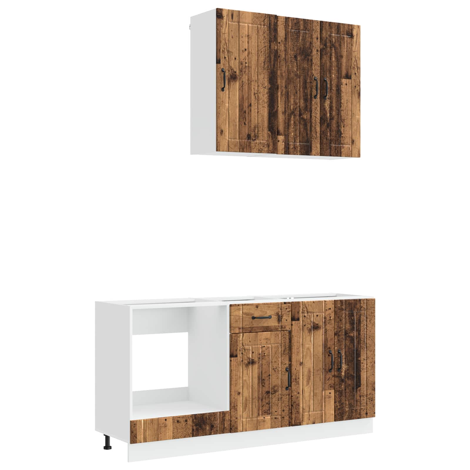 Unité de cuisine LUCCA 5 pc Bois ancien Bois d'ingénierie - XIOS