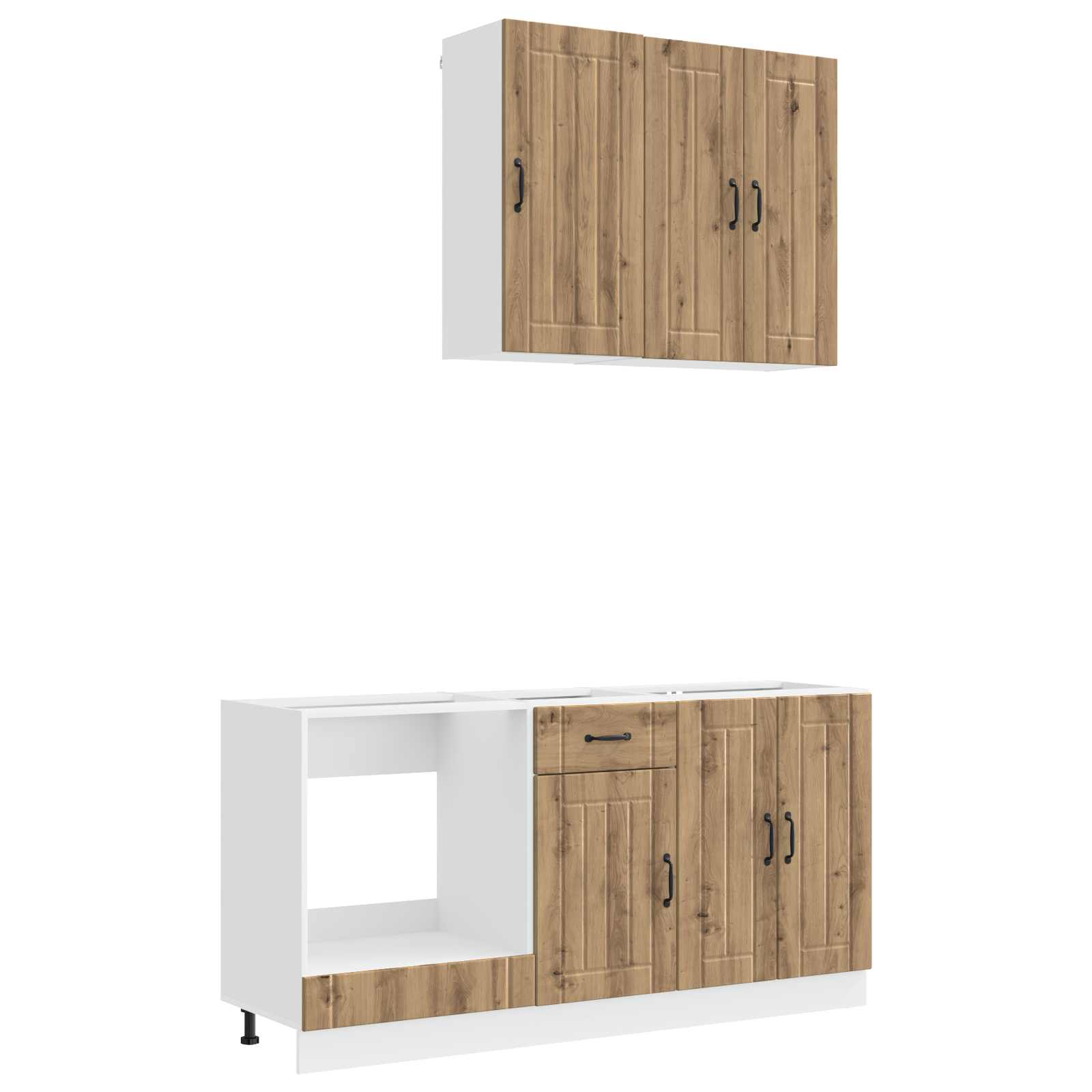 Unité de cuisine LUCCA 5 pc Chêne artisanal Bois d'ingénierie