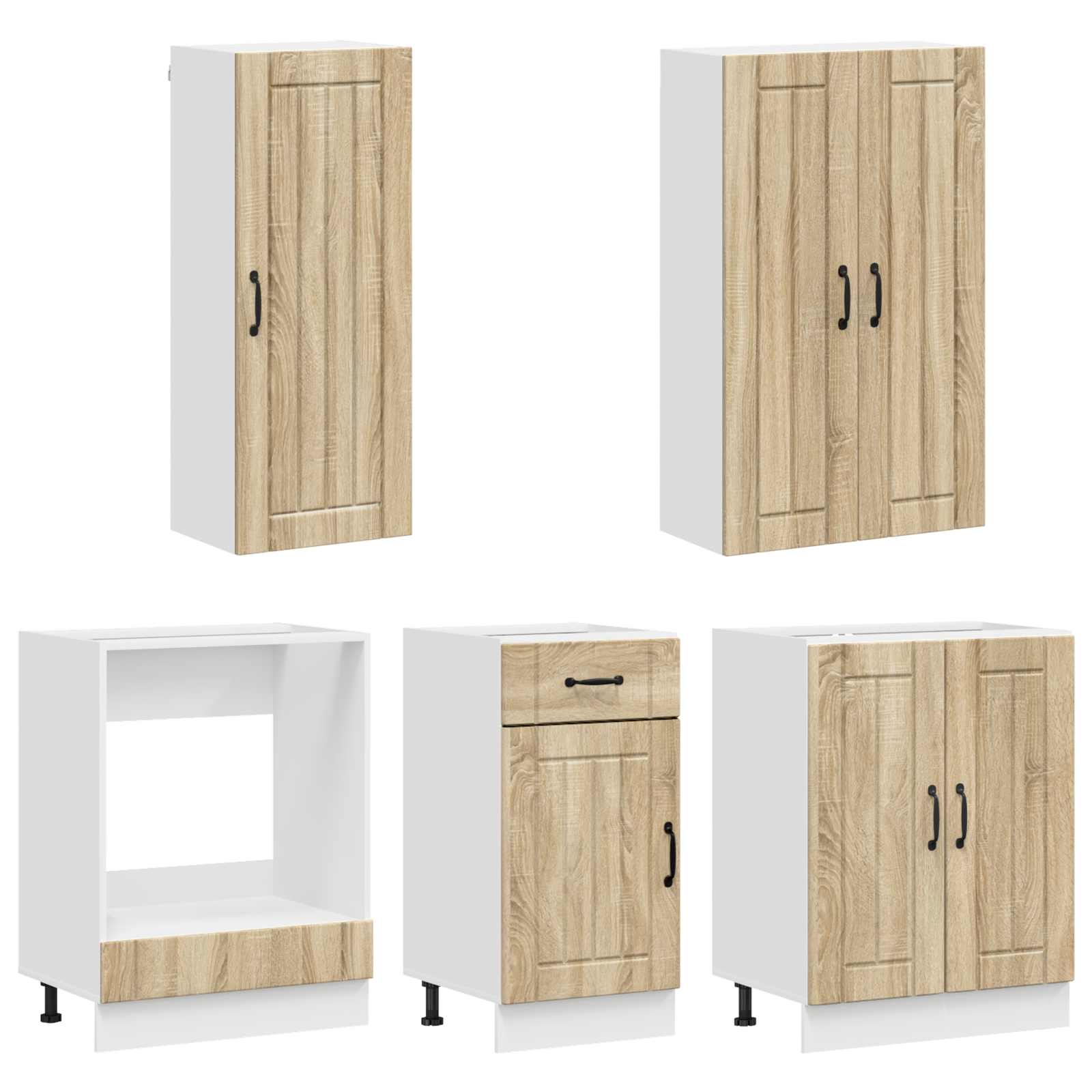 Unité de cuisine LUCCA 5 pc Chêne Sonoma Bois d'ingénierie