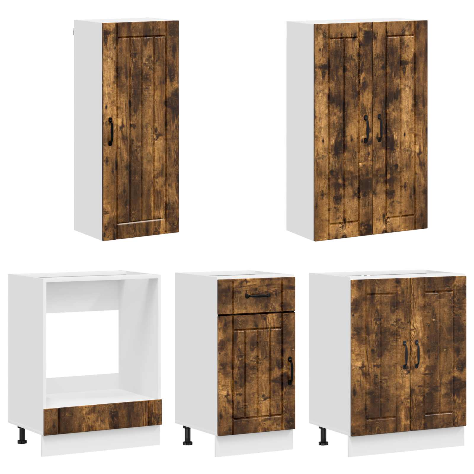 Unité de cuisine LUCCA 5 pc Chêne fumé Bois d'ingénierie - XIOS