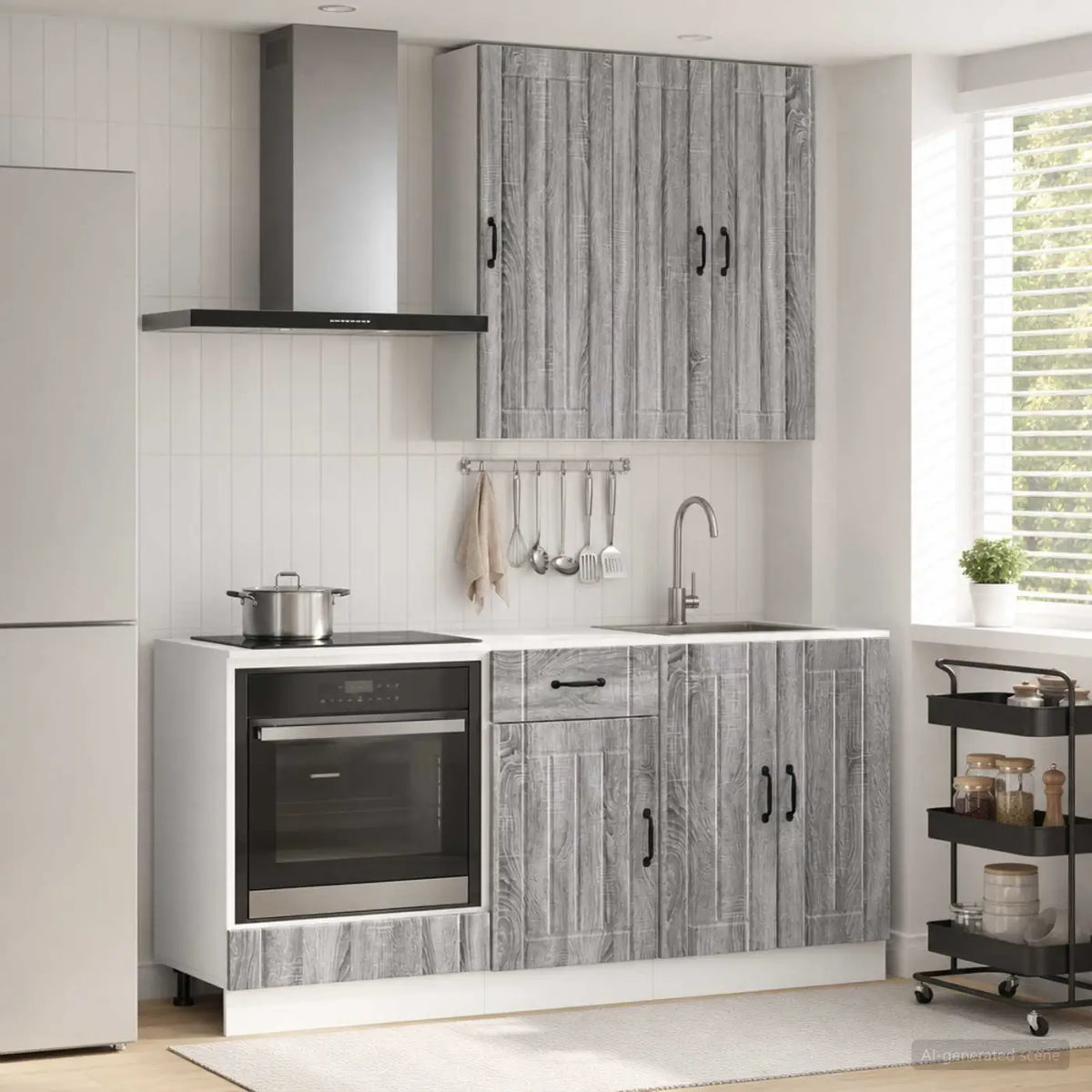 Unité de cuisine LUCCA 5 pc Sonoma gris Bois d’ingénierie - XIOS