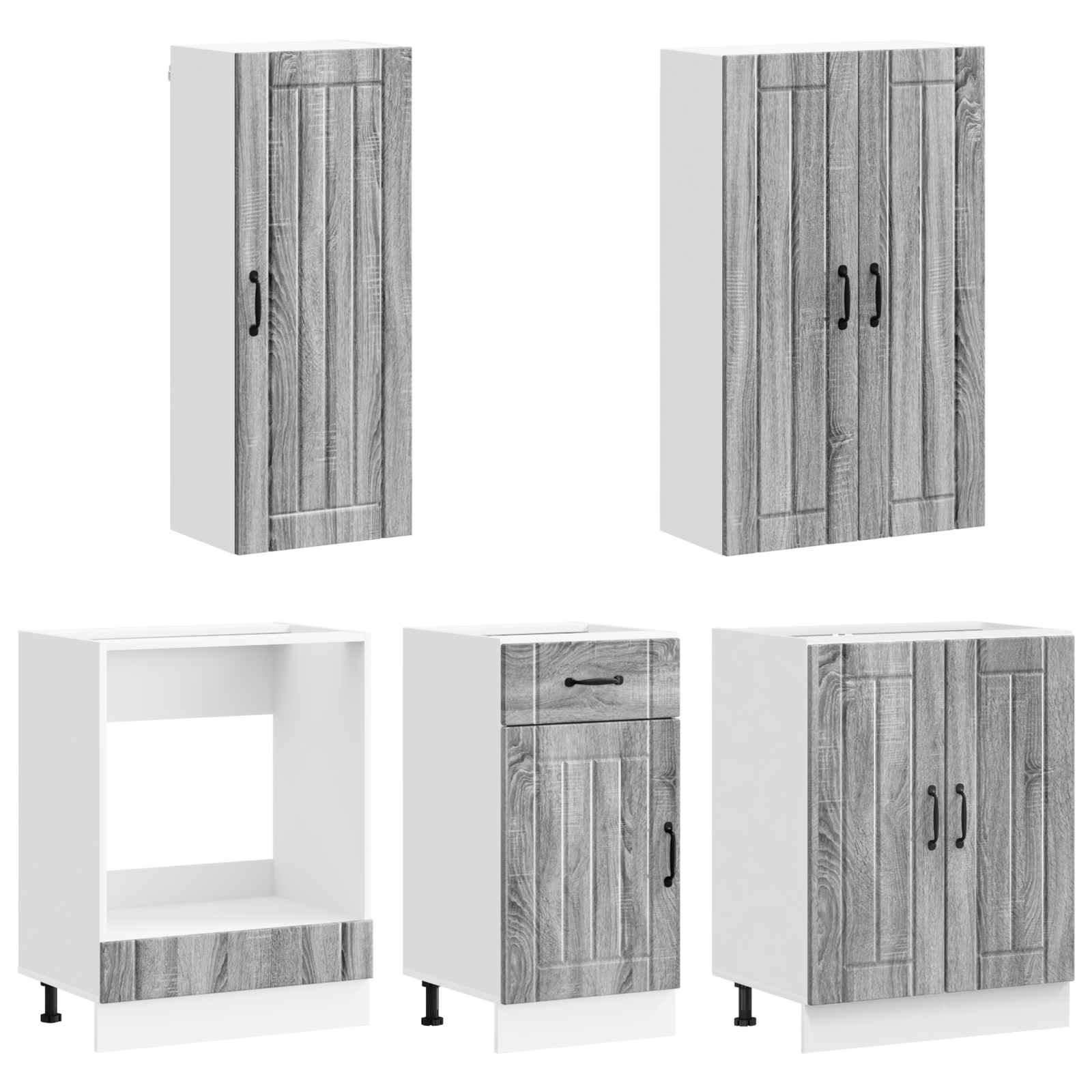 Unité de cuisine LUCCA 5 pc Sonoma gris Bois d'ingénierie