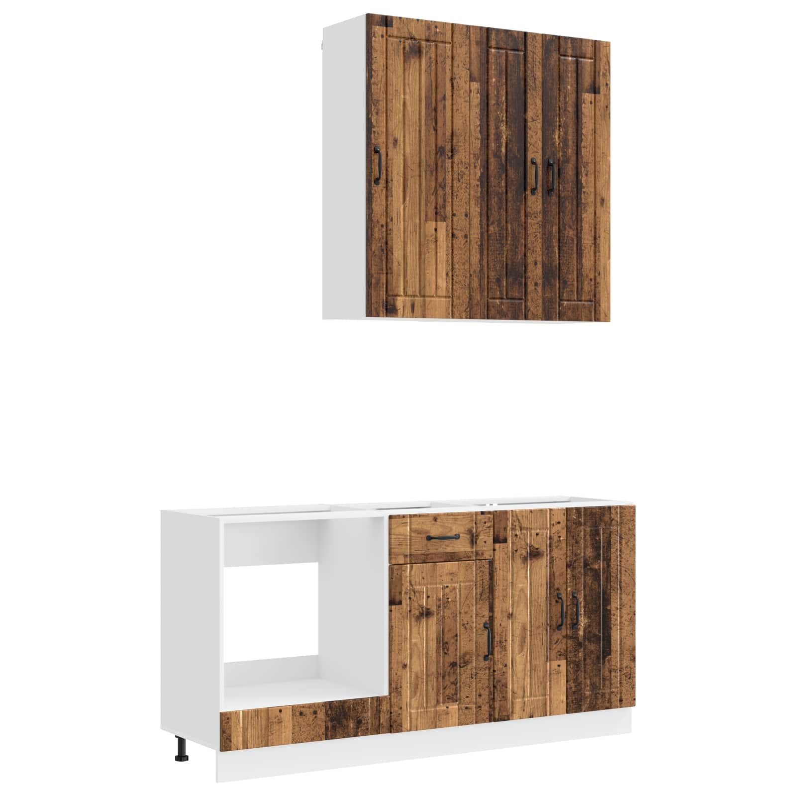 Unité de cuisine LUCCA 5 pc Bois ancien Bois d'ingénierie - XIOS