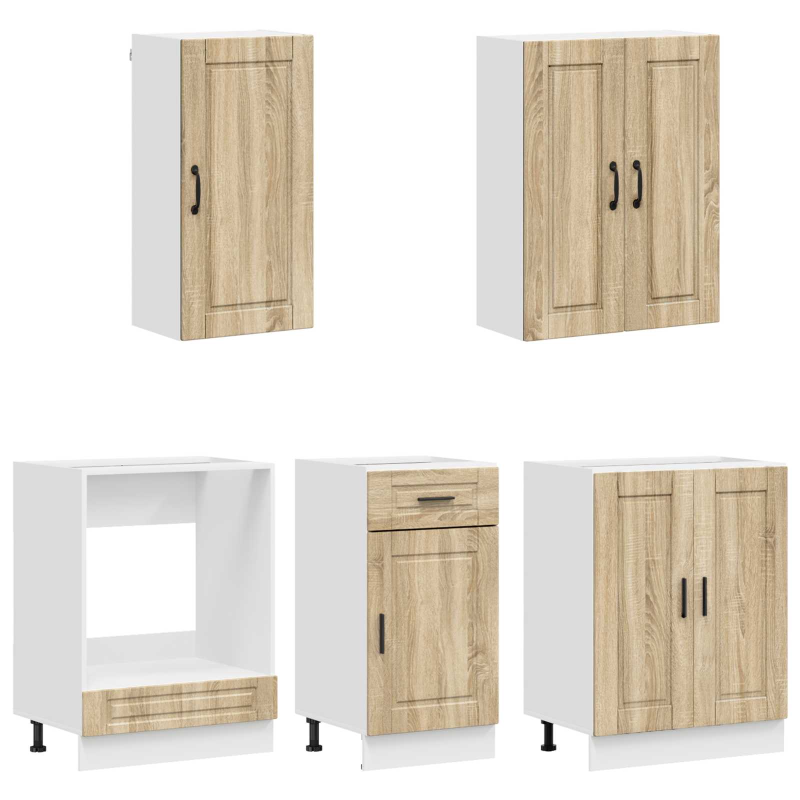 Unité de cuisine PORTO 5 pc Chêne Sonoma Bois d'ingénierie - XIOS