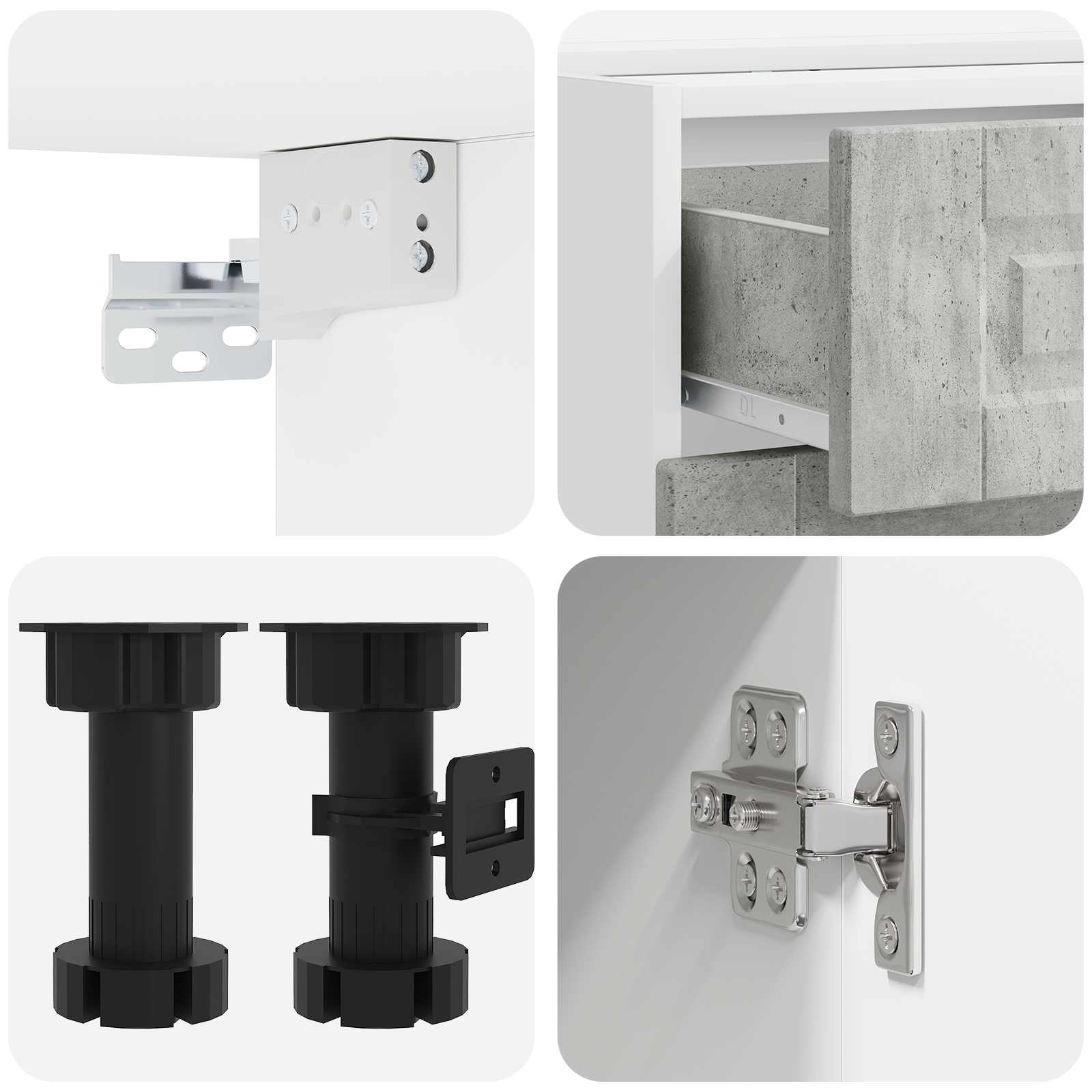 Unité de cuisine PORTO 5 pc Gris béton Bois d'ingénierie - XIOS