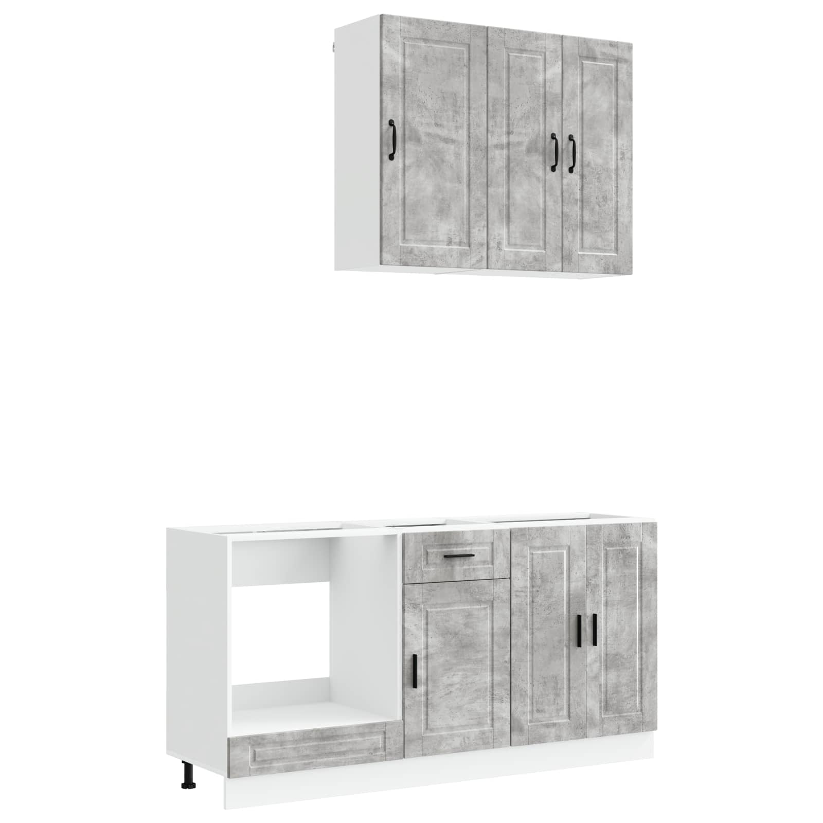 Unité de cuisine PORTO 5 pc Gris béton Bois d'ingénierie - XIOS