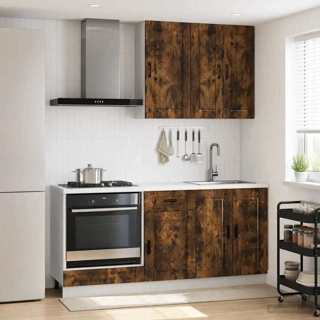 Unité de cuisine PORTO 5 pc Chêne fumé Bois d’ingénierie - XIOS