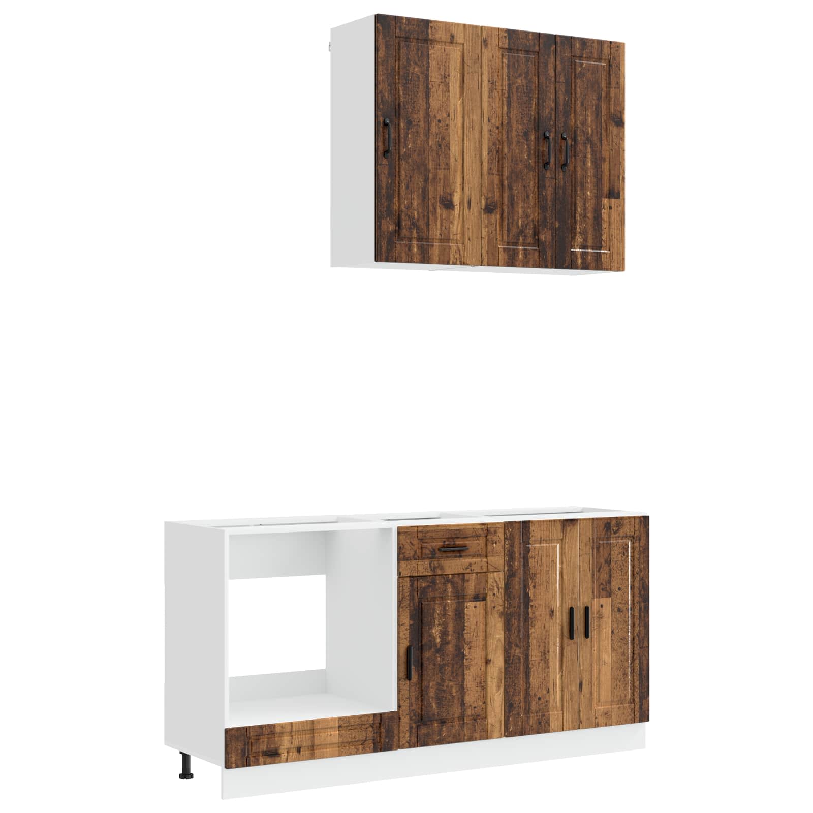 Unité de cuisine PORTO 5 pc Bois ancien Bois d'ingénierie