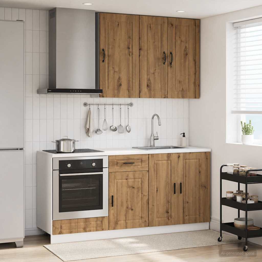 Unité de cuisine PORTO 5 pc Chêne artisanal Bois d'ingénierie