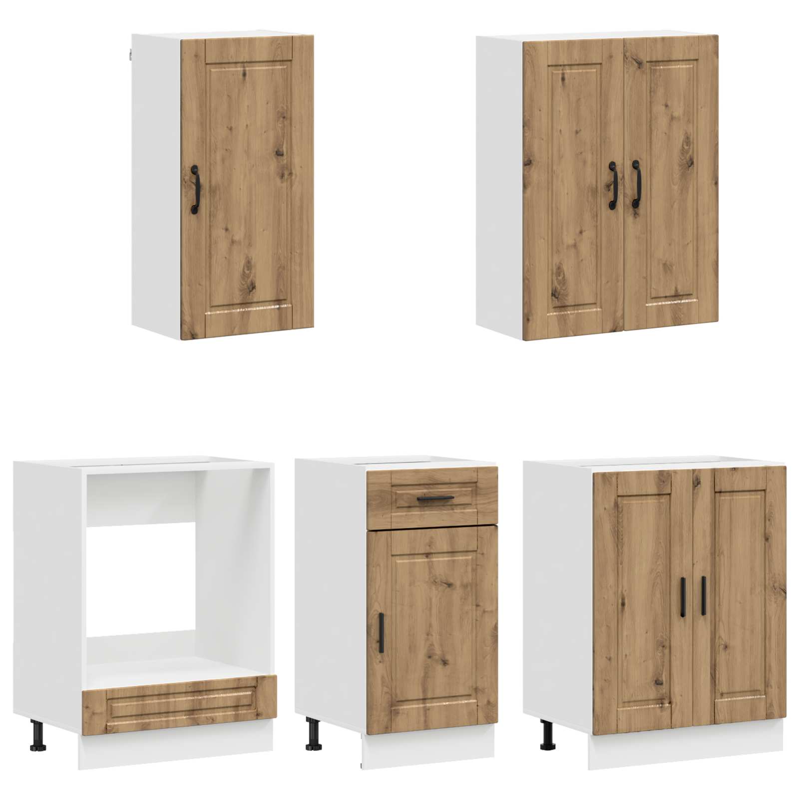 Unité de cuisine PORTO 5 pc Chêne artisanal Bois d'ingénierie