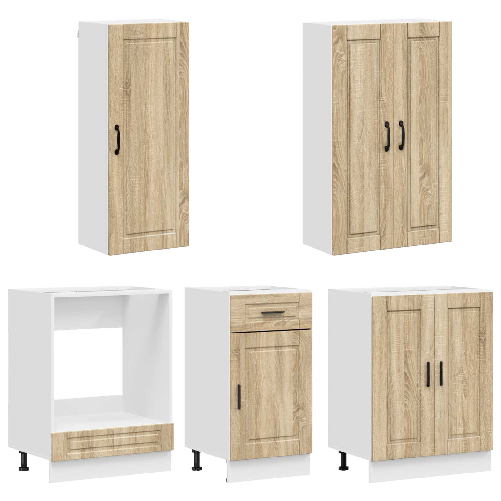 Unité de cuisine PORTO 5 pc Chêne Sonoma Bois d'ingénierie