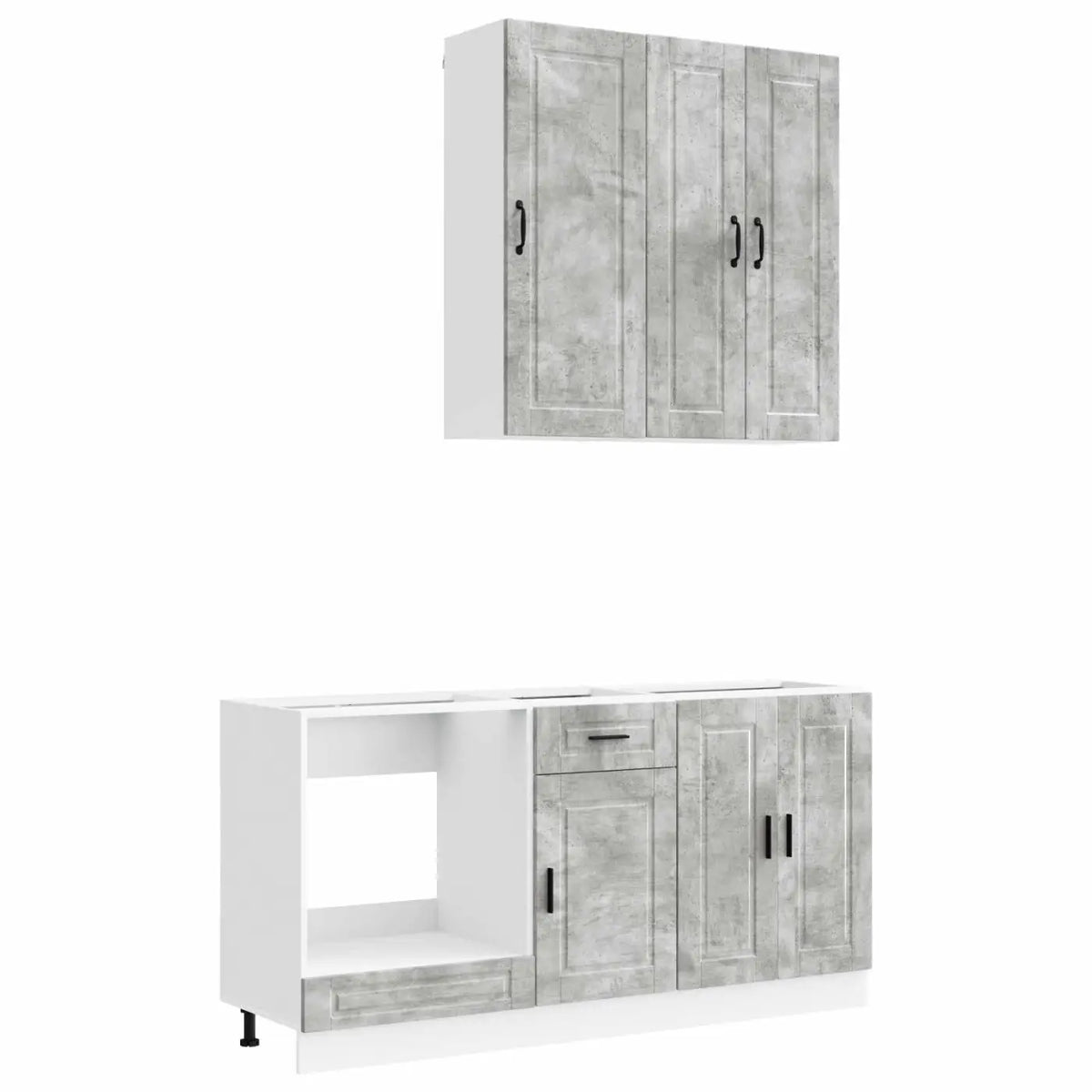 Unité de cuisine PORTO 5 pc Gris béton Bois d’ingénierie - XIOS