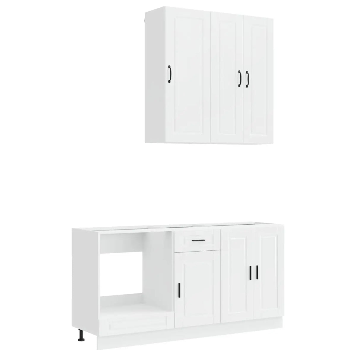 Unité de cuisine PORTO 5 pc Blanc brillant Bois d’ingénierie - XIOS