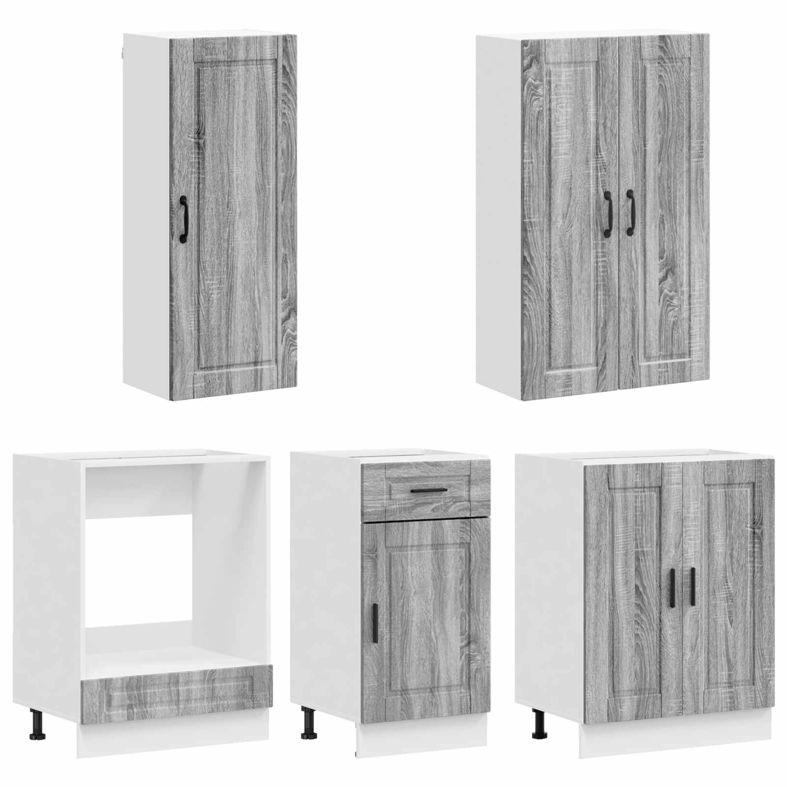 Unité de cuisine PORTO 5 pc Sonoma gris Bois d'ingénierie