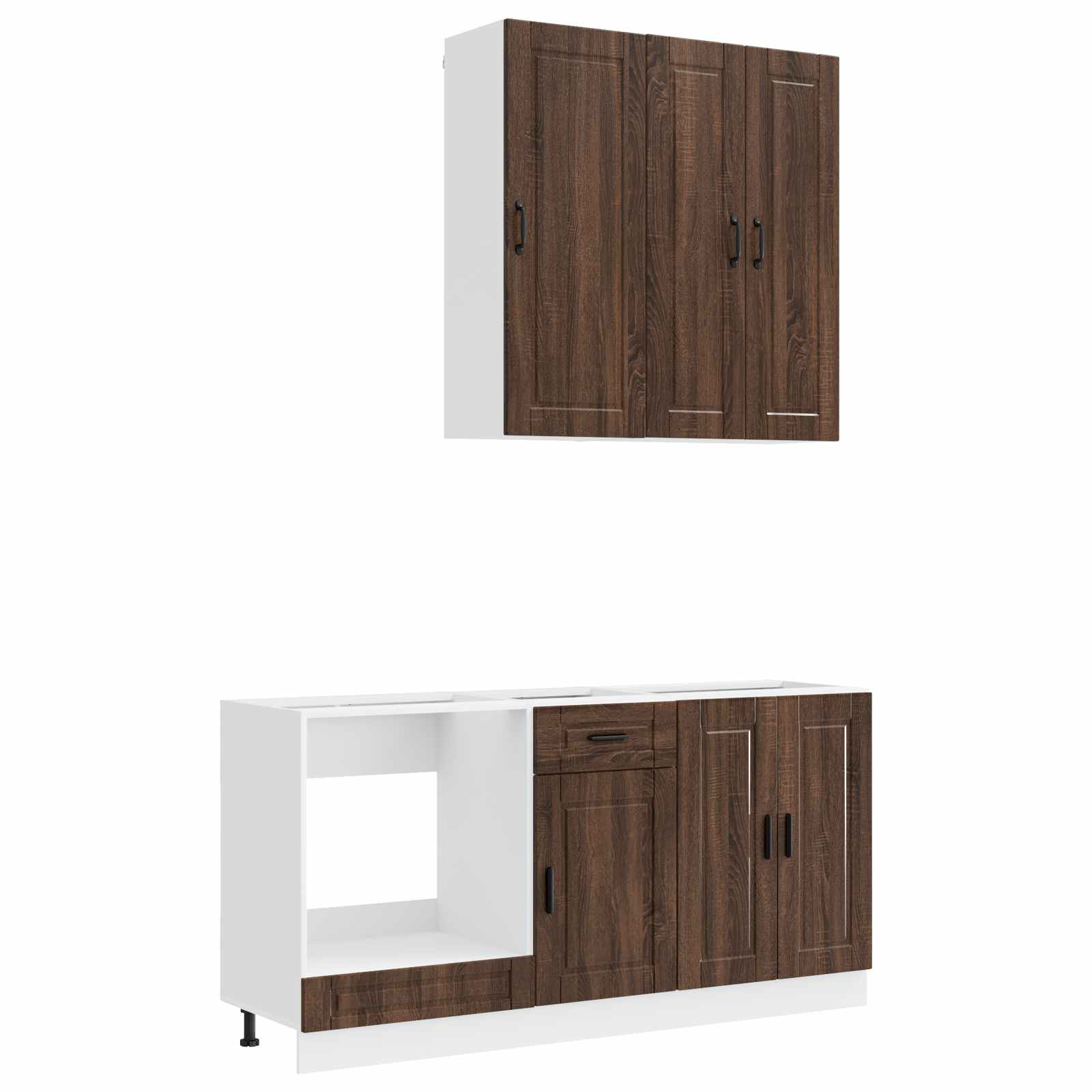 Unité de cuisine PORTO 5 pc Chêne brun Bois d'ingénierie - XIOS