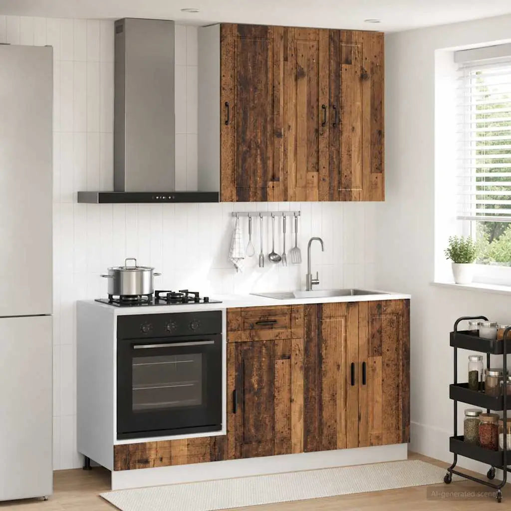 Unité de cuisine PORTO 5 pc Bois ancien Bois d’ingénierie - XIOS