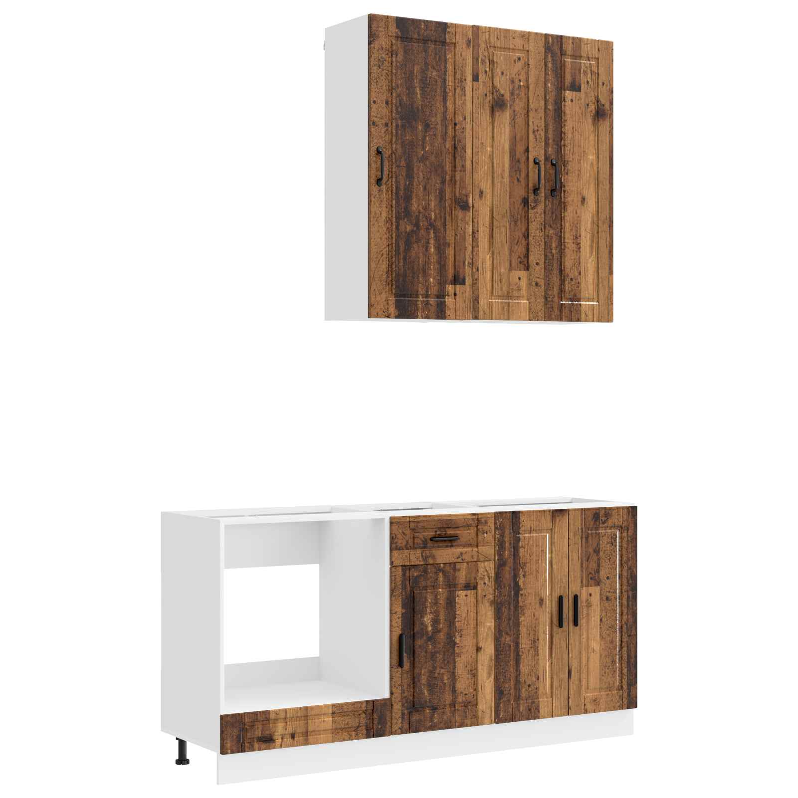 Unité de cuisine PORTO 5 pc Bois ancien Bois d'ingénierie