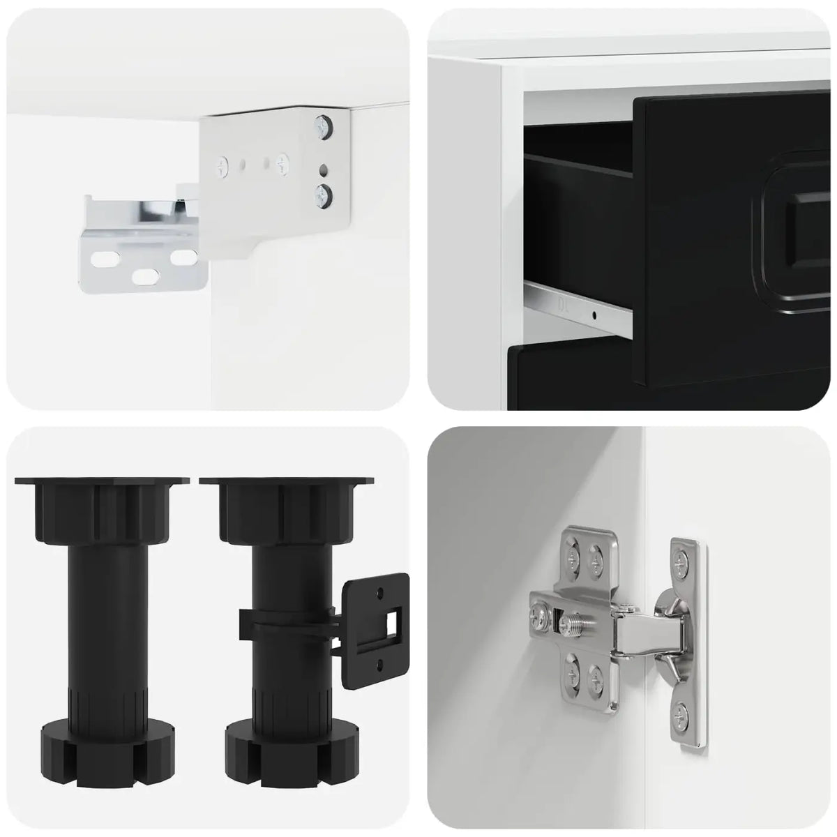 Unité de cuisine KALMAR 4 pc Noir Bois d’ingénierie - XIOS