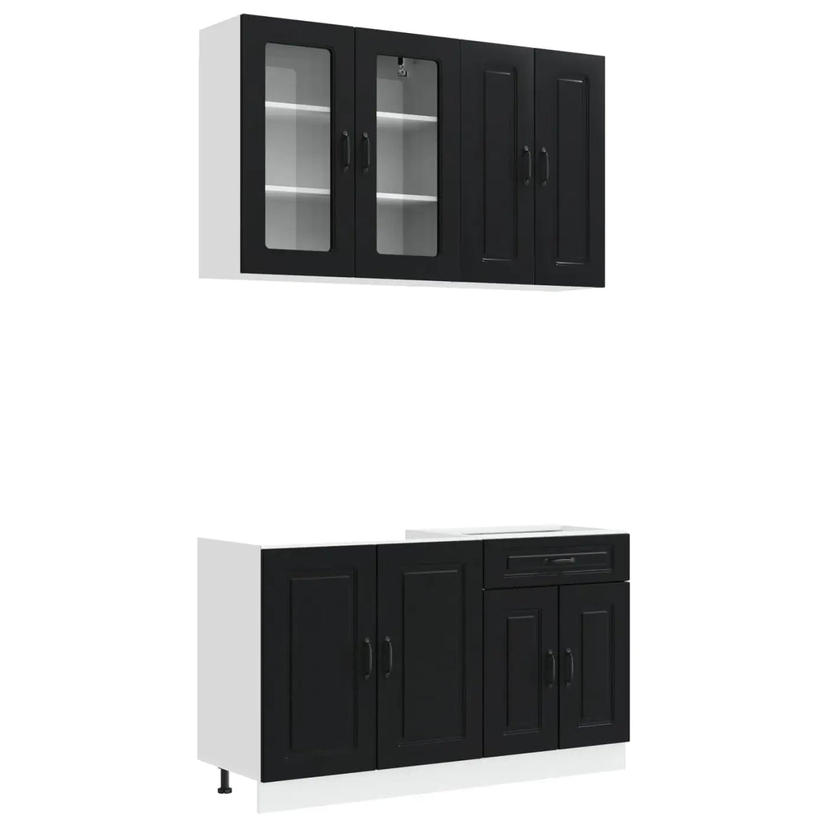Unité de cuisine KALMAR 4 pc Noir Bois d’ingénierie - XIOS