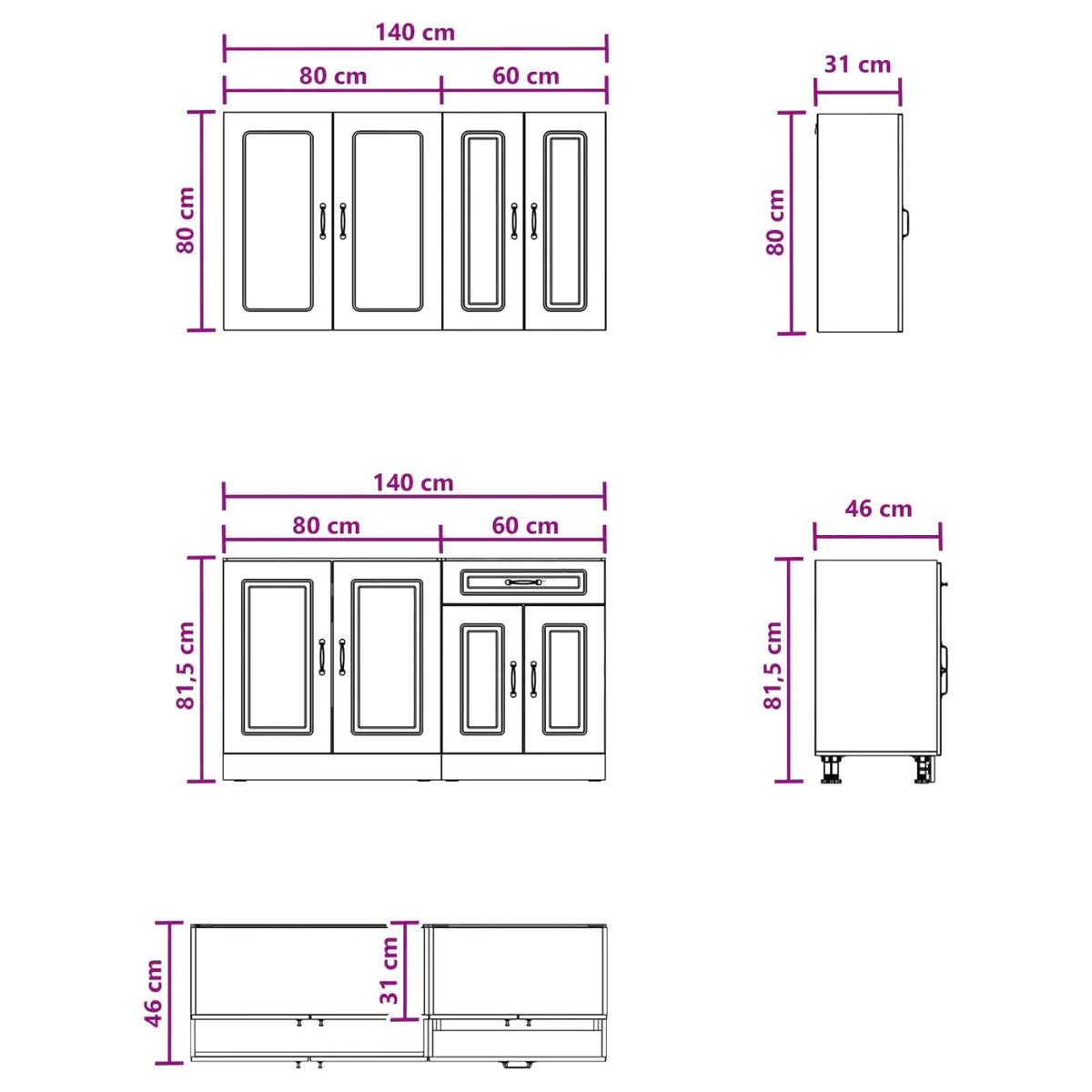Unité de cuisine KALMAR 4 pc Chêne Sonoma Bois d’ingénierie - XIOS