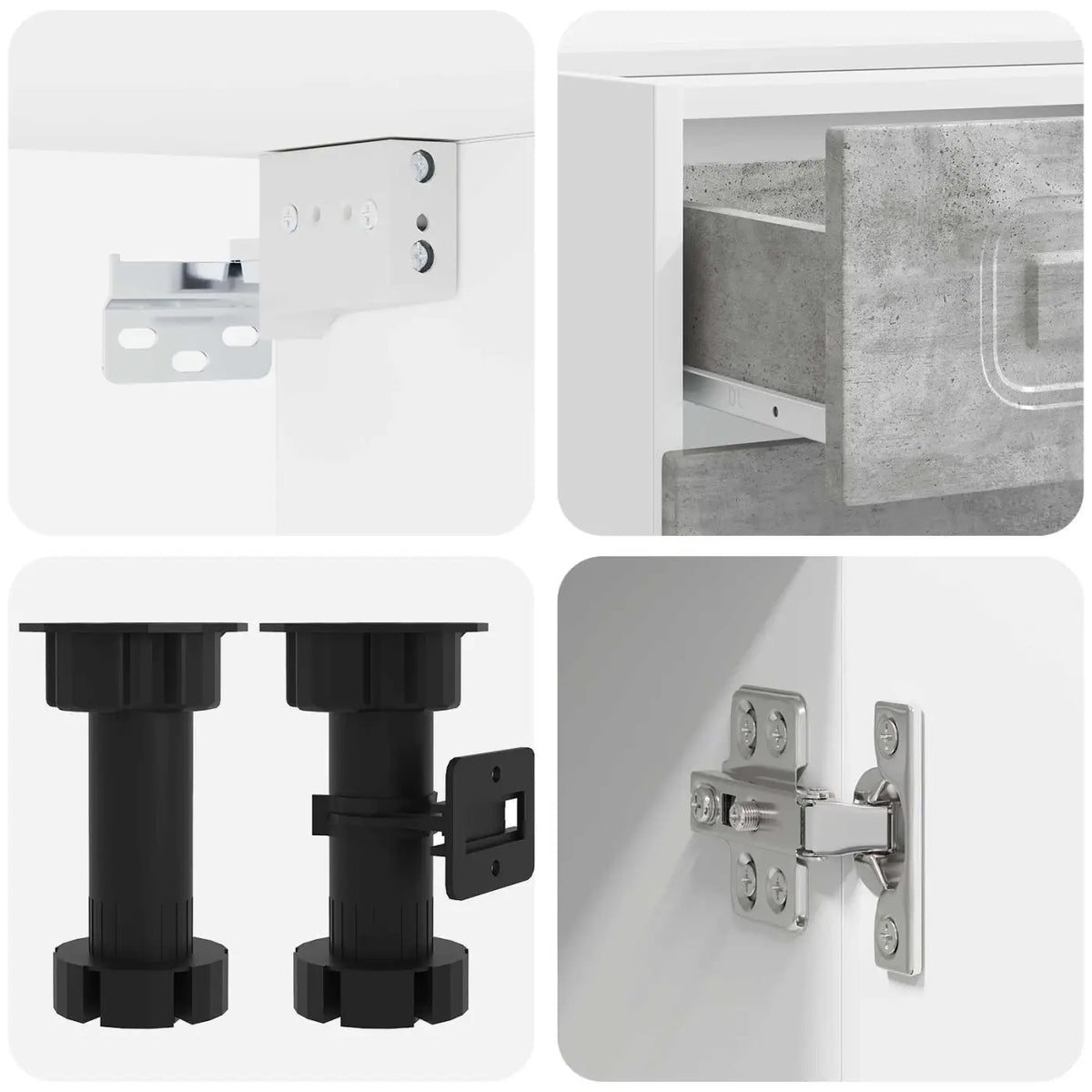 Unité de cuisine KALMAR 4 pc Gris béton Bois d’ingénierie - XIOS