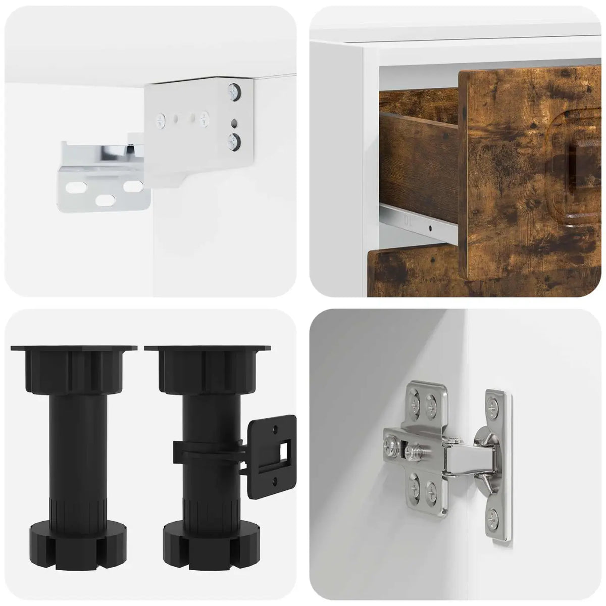 Unité de cuisine KALMAR 4 pc Chêne fumé Bois d’ingénierie - XIOS