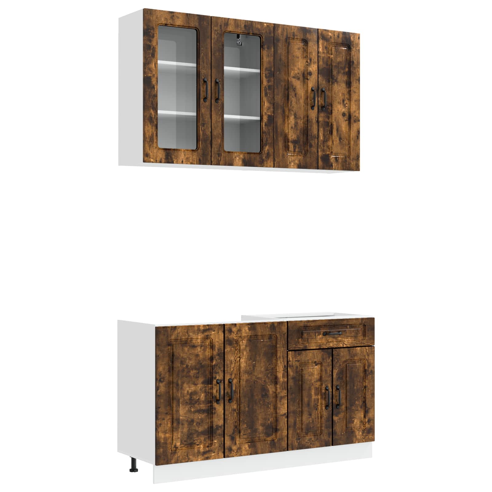 Unité de cuisine KALMAR 4 pc Chêne fumé Bois d'ingénierie
