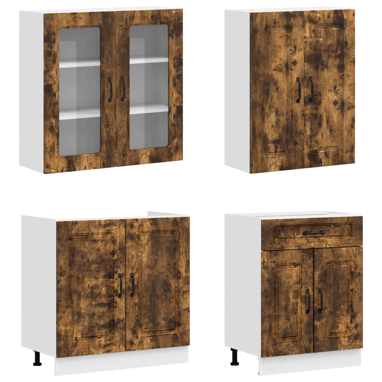 Unité de cuisine KALMAR 4 pc Chêne fumé Bois d'ingénierie