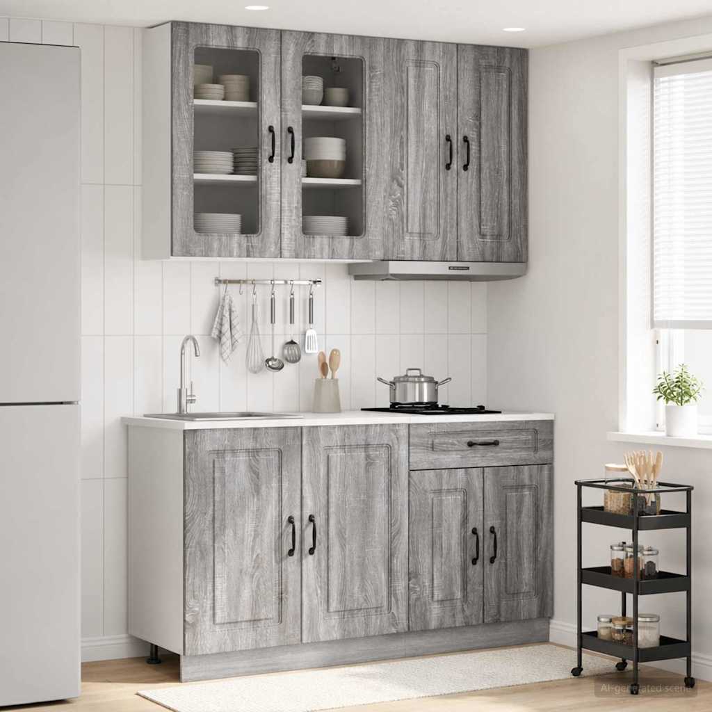 Unité de cuisine KALMAR 4 pc Sonoma gris Bois d'ingénierie - XIOS