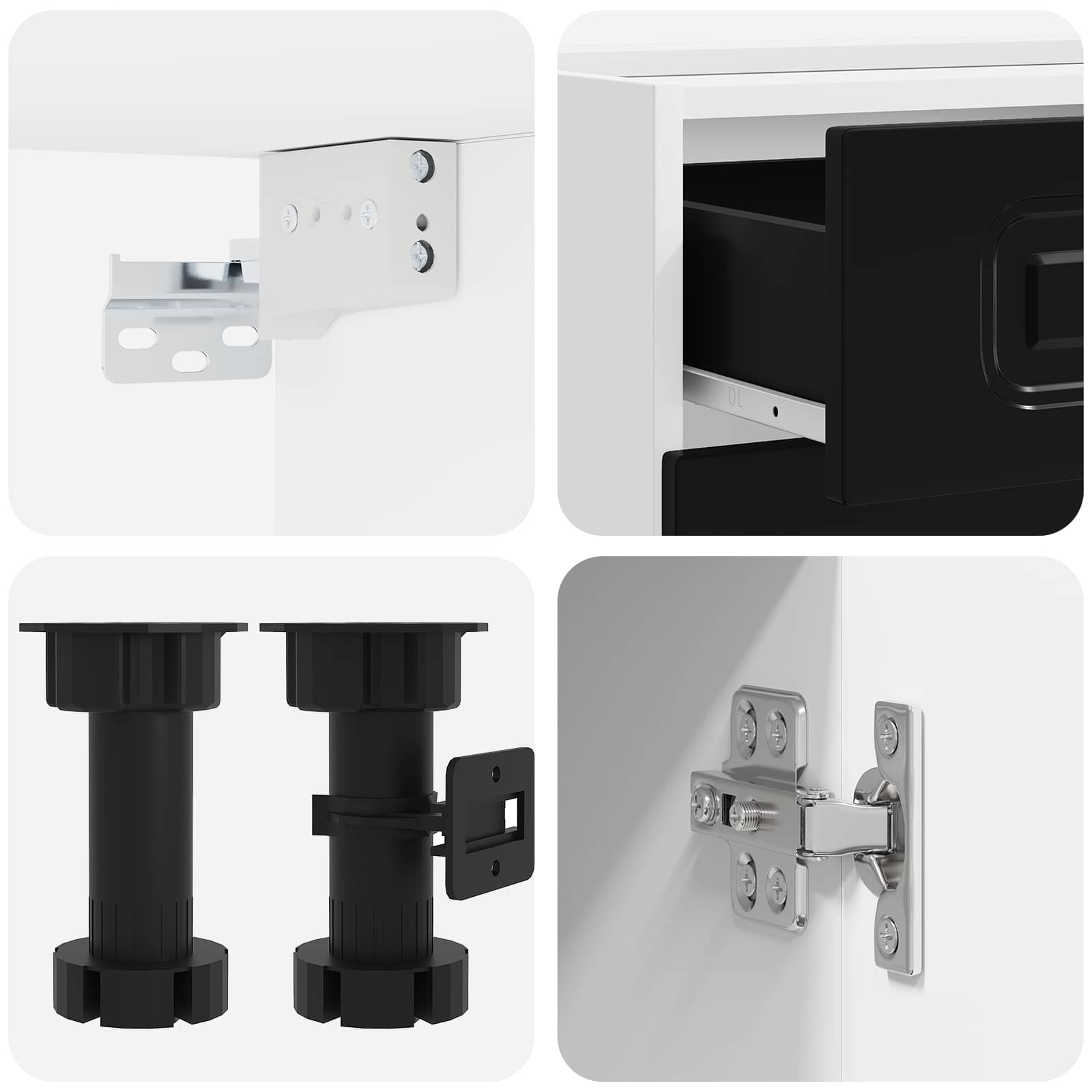 Unité de cuisine KALMAR 4 pc Noir Bois d'ingénierie