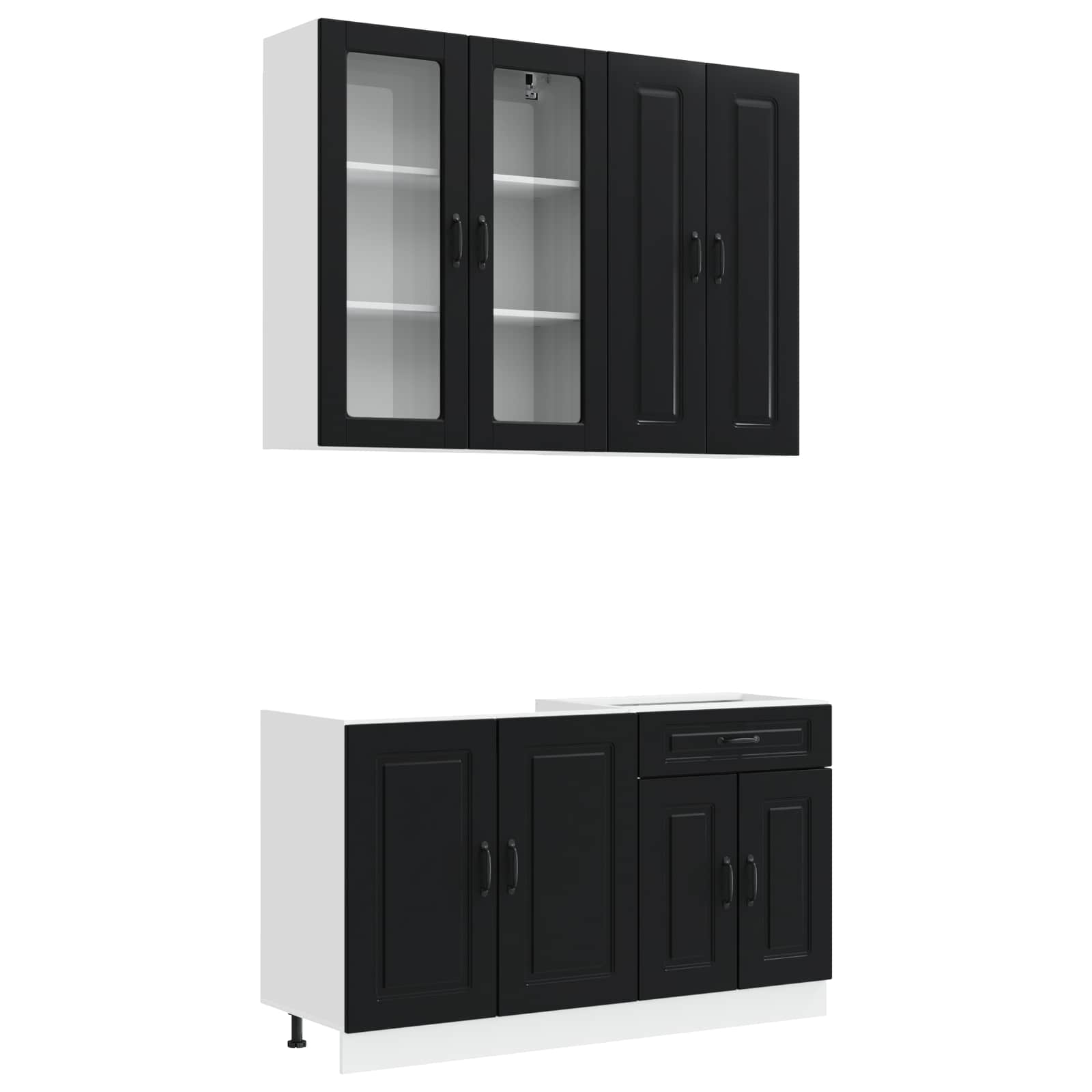 Unité de cuisine KALMAR 4 pc Noir Bois d'ingénierie