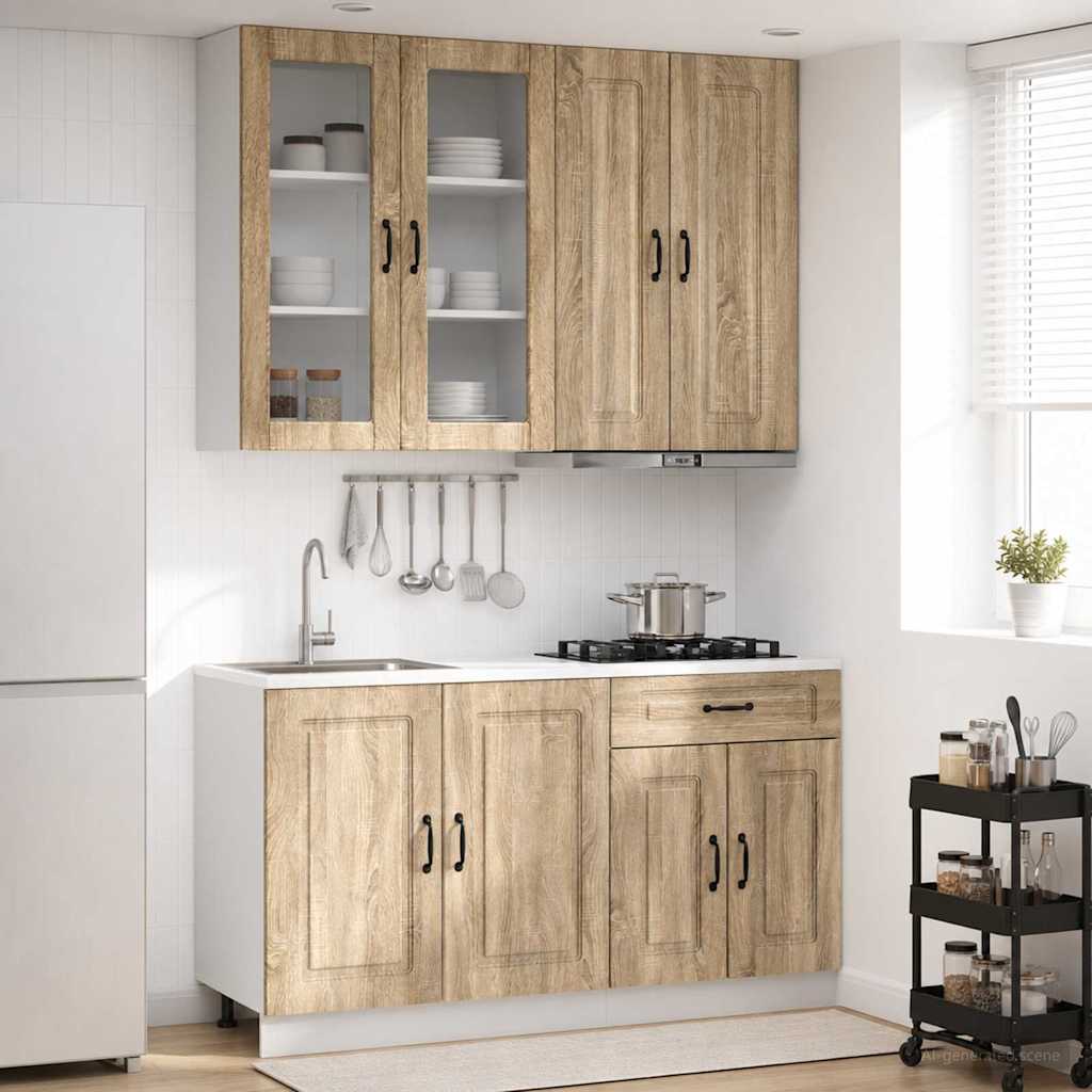 Unité de cuisine KALMAR 4 pc Chêne Sonoma Bois d'ingénierie - XIOS