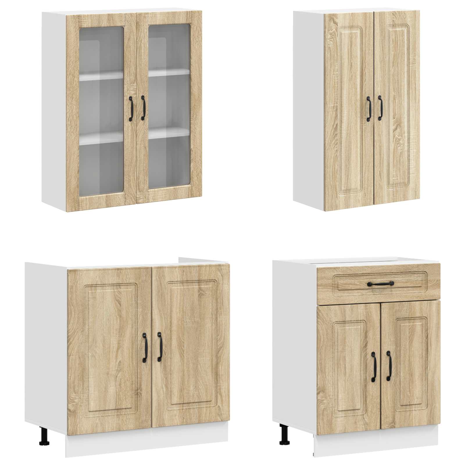 Unité de cuisine KALMAR 4 pc Chêne Sonoma Bois d'ingénierie - XIOS