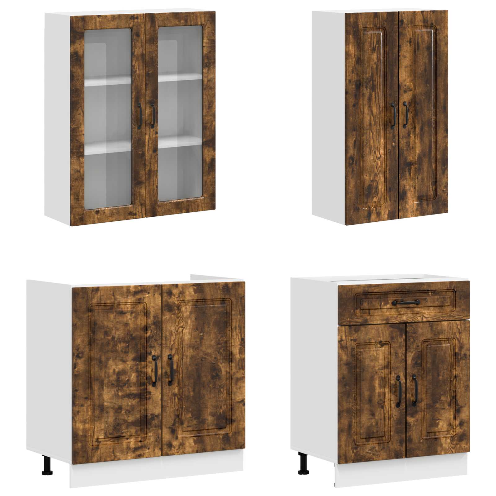 Unité de cuisine KALMAR 4 pc Chêne fumé Bois d'ingénierie