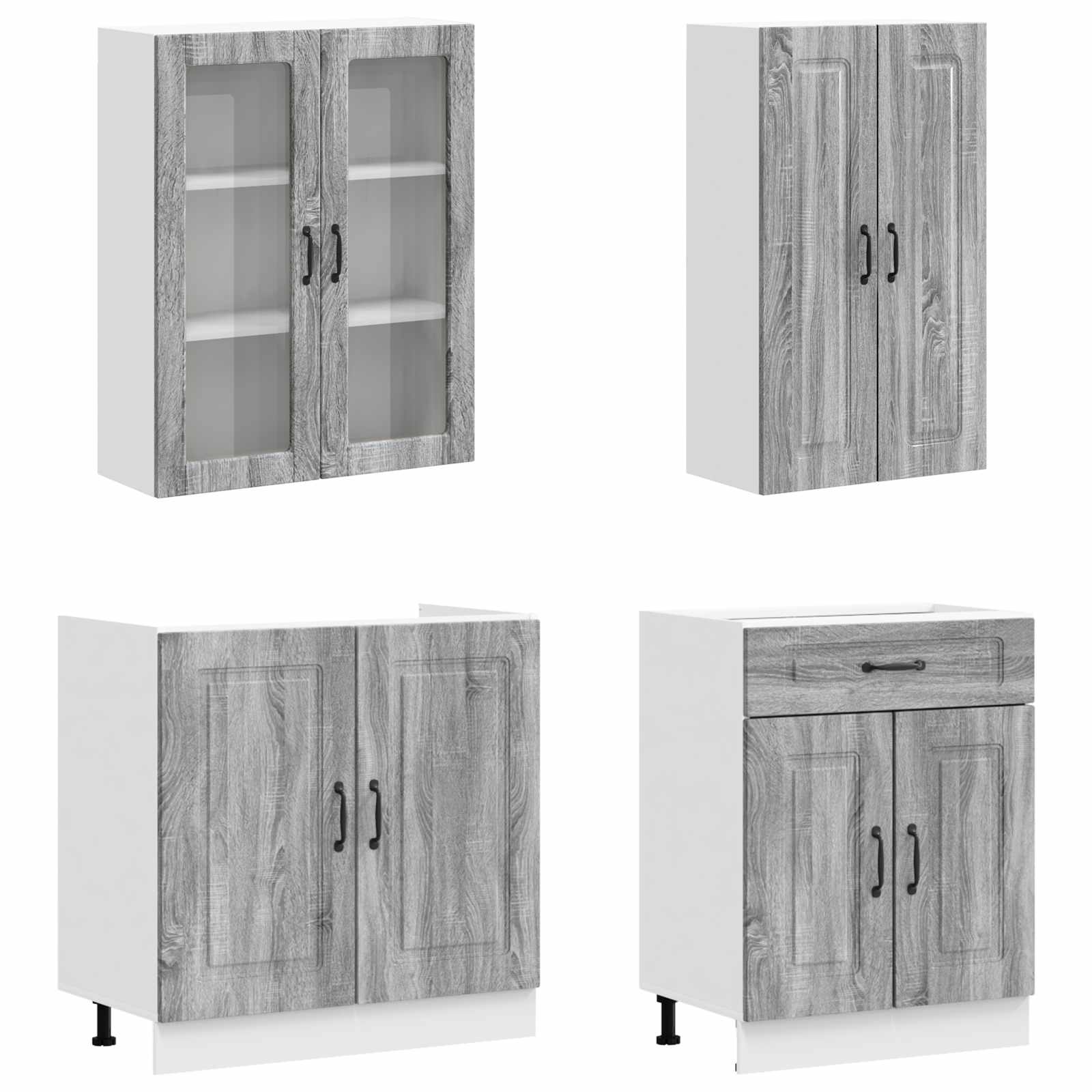 Unité de cuisine KALMAR 4 pc Sonoma gris Bois d'ingénierie - XIOS