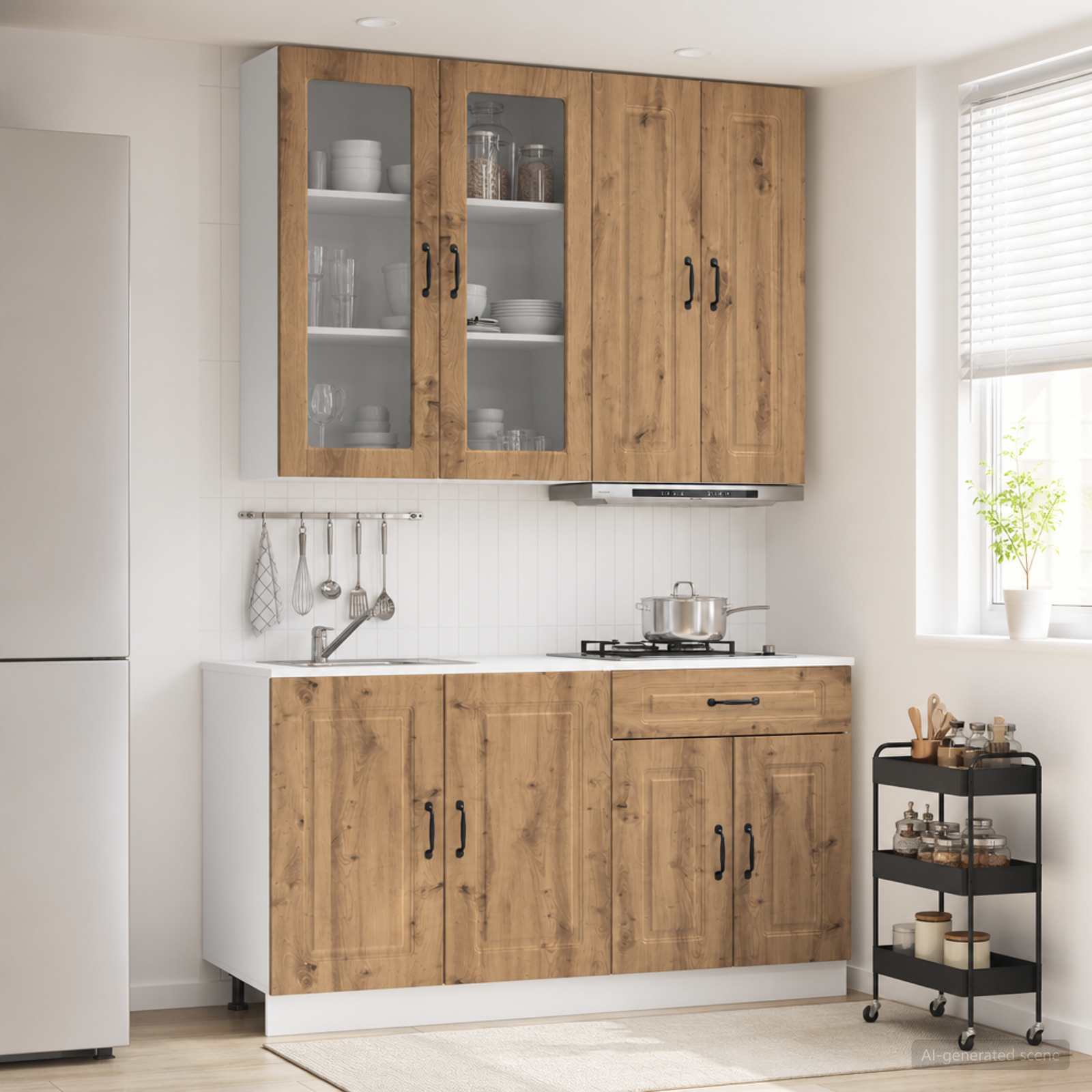 Unité de cuisine KALMAR 4 pc Chêne artisanal Bois d'ingénierie