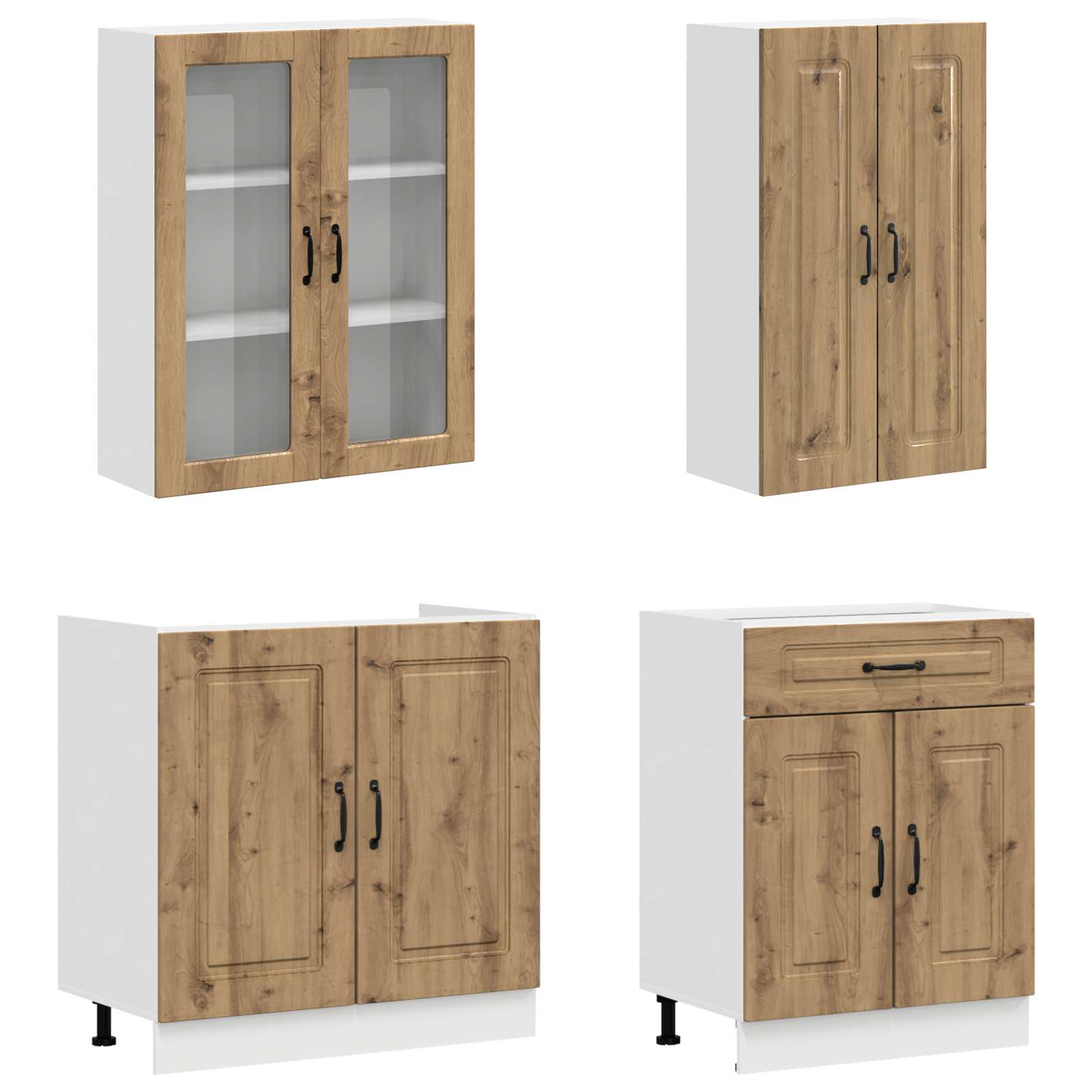 Unité de cuisine KALMAR 4 pc Chêne artisanal Bois d'ingénierie