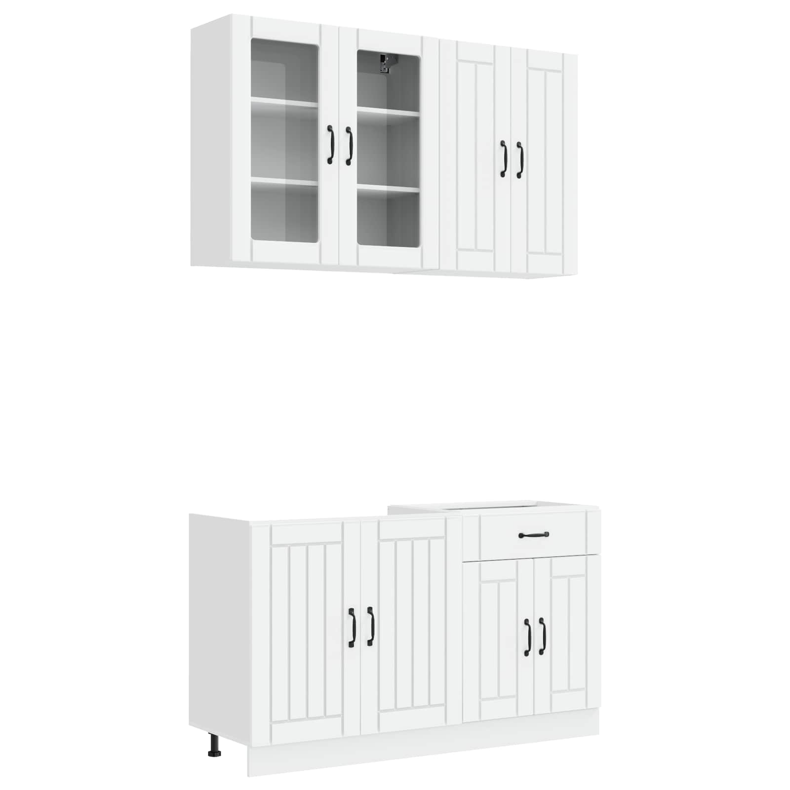 Unité de cuisine LUCCA 4 pc Blanc Bois d'ingénierie