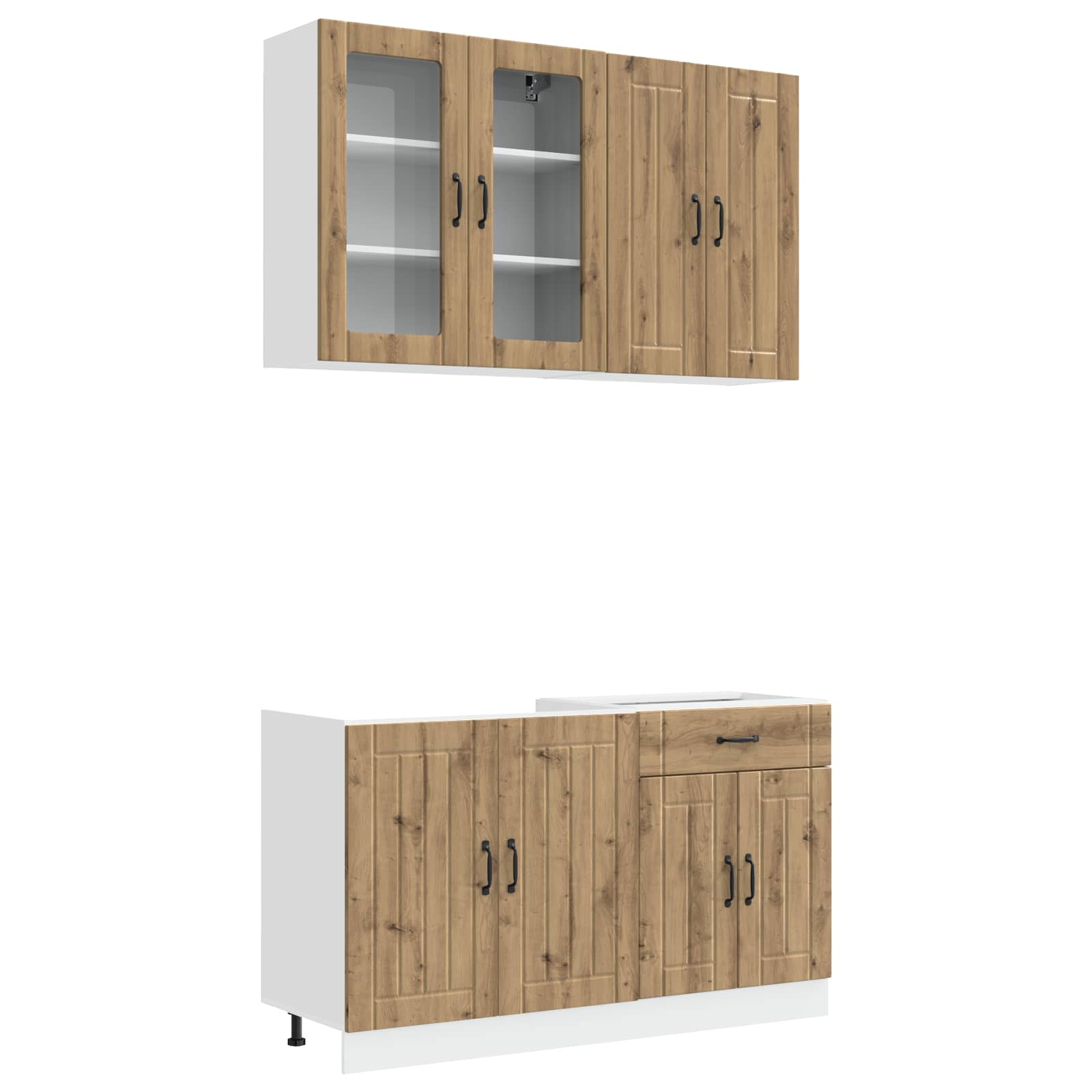 Unité de cuisine LUCCA 4 pc Chêne artisanal Bois d'ingénierie