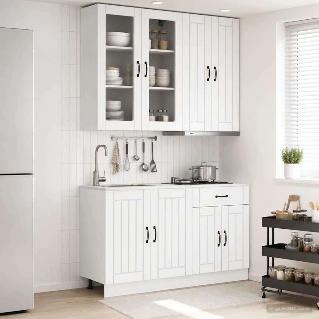Unité de cuisine LUCCA 4 pc Blanc Bois d'ingénierie