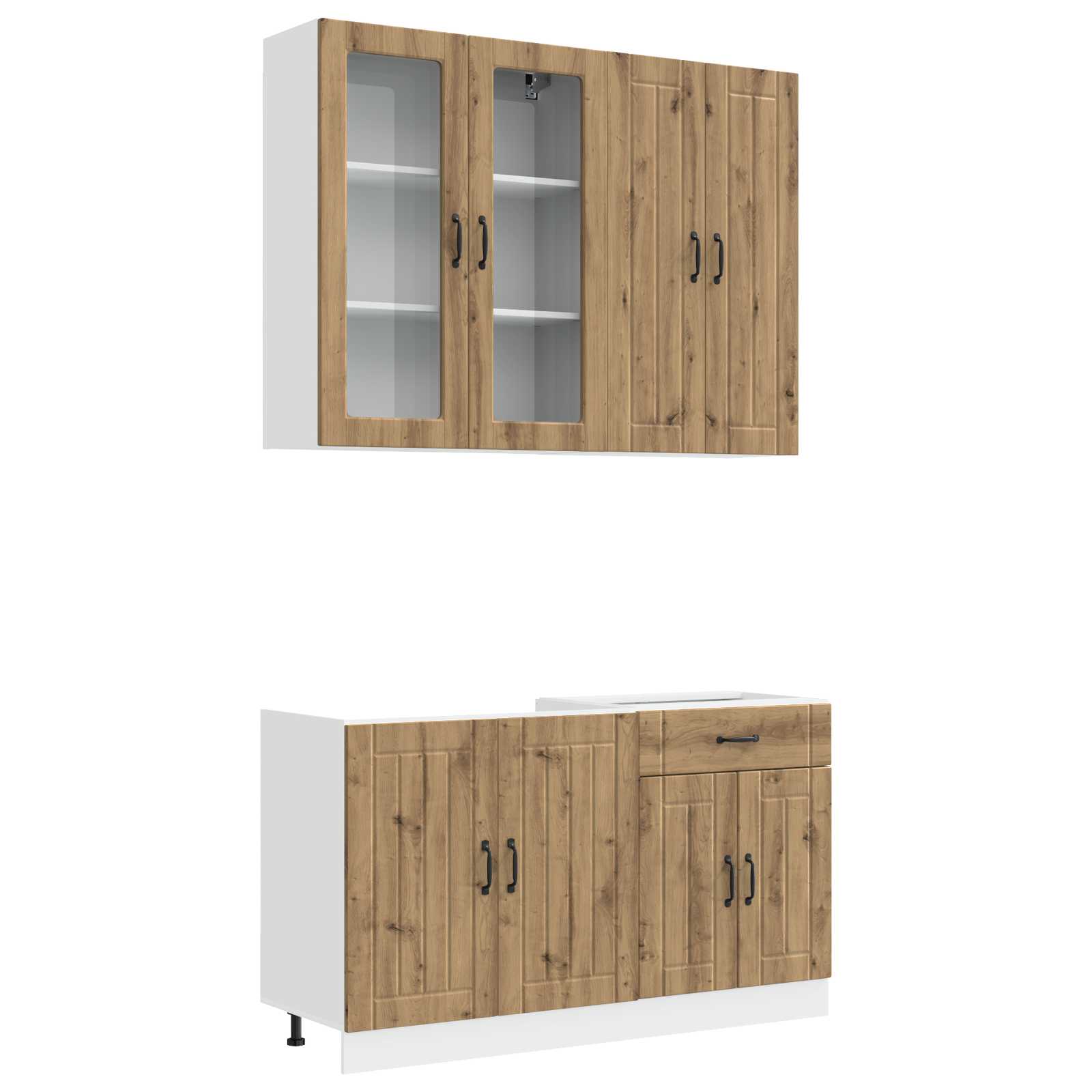 Unité de cuisine LUCCA 4 pc Chêne artisanal Bois d'ingénierie