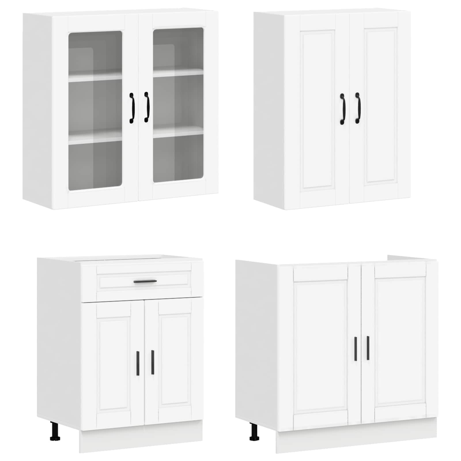 Unité de cuisine PORTO 4 pc Blanc Bois d'ingénierie - XIOS