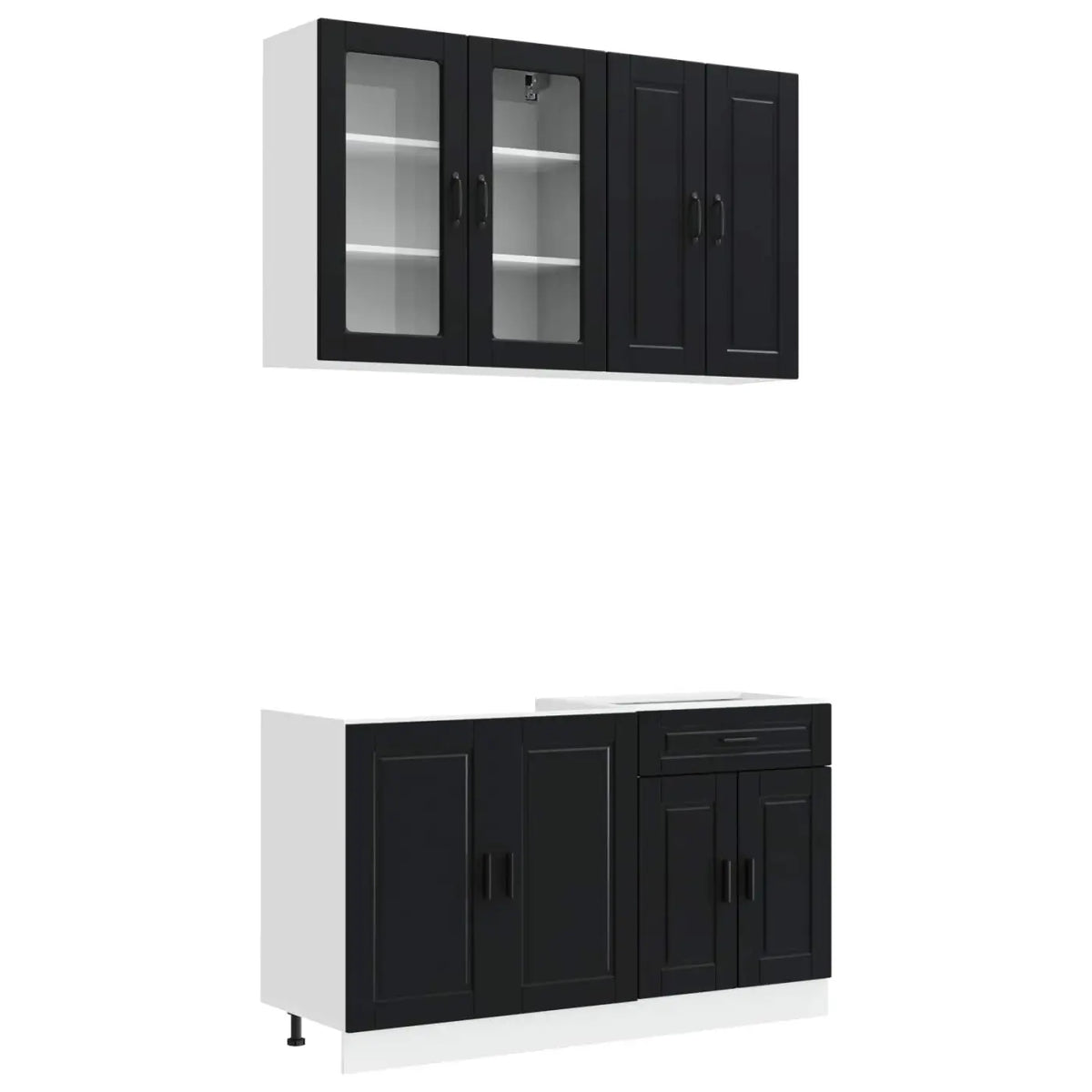 Unité de cuisine PORTO 4 pc Noir Bois d’ingénierie - XIOS