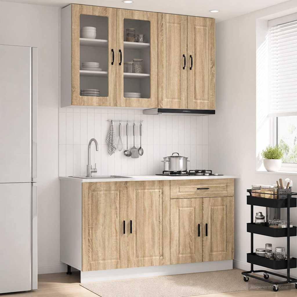 Unité de cuisine PORTO 4 pc Chêne Sonoma Bois d'ingénierie