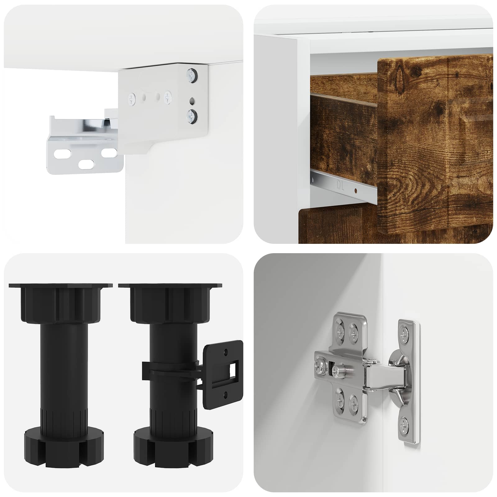 Unité de cuisine PORTO 4 pc Chêne fumé Bois d'ingénierie