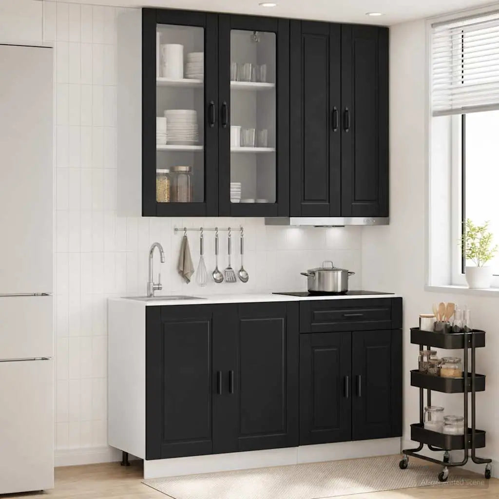 Unité de cuisine PORTO 4 pc Noir Bois d’ingénierie - XIOS