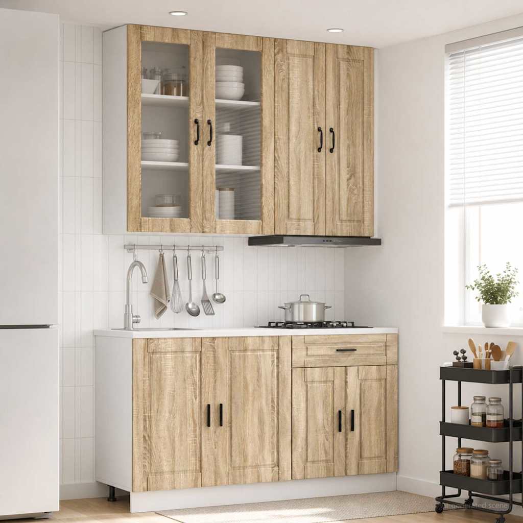 Unité de cuisine PORTO 4 pc Chêne Sonoma Bois d'ingénierie