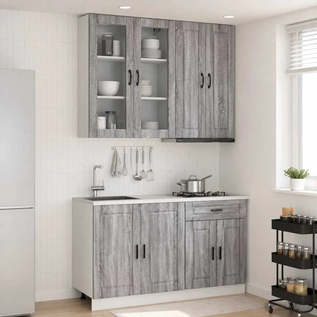 Unité de cuisine PORTO 4 pc Sonoma gris Bois d’ingénierie - XIOS
